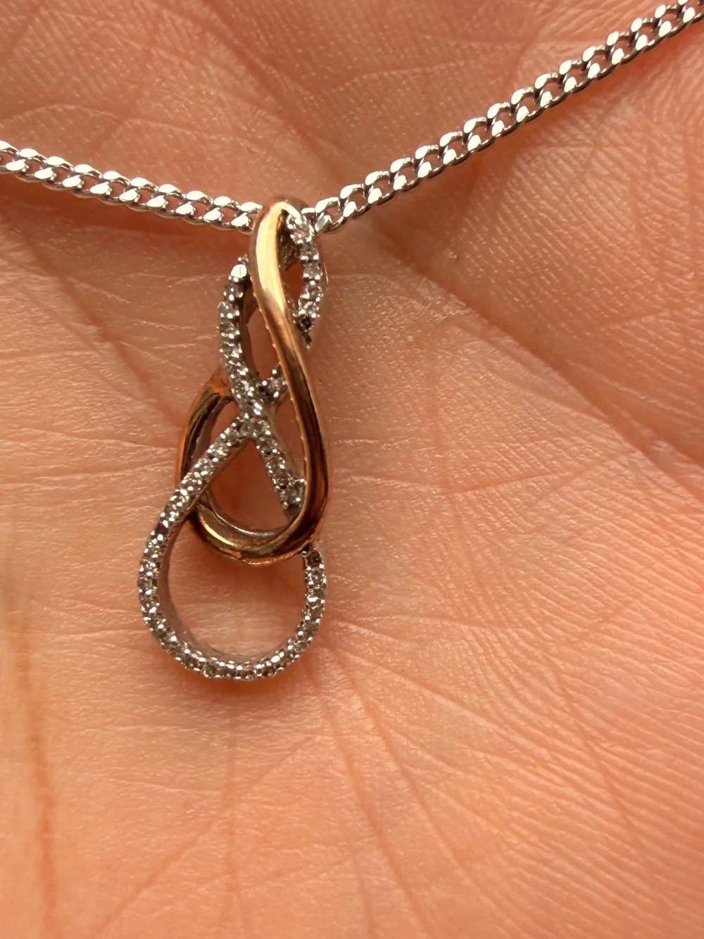 Zales diamond Two-Tone Gold & Silver Infinity Pendant Necklace - Women Jewelry